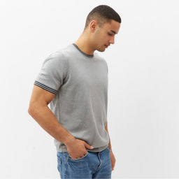 Джемпер мужской короткий рукав MINAKU REGULAR FIT: серый меланж, р-р 46