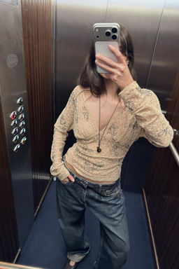 TOP WITH BEADED EMBROIDERY