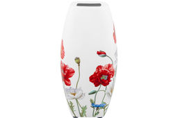 Ваза 1,5 л 11*11*21 см "Маки" квадрат, NEW BONE CHINA