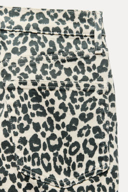 ZW COLLECTION BOOTCUT CROPPED HIGH-WAIST ANIMAL PRINT JEANS - Zara фото 9