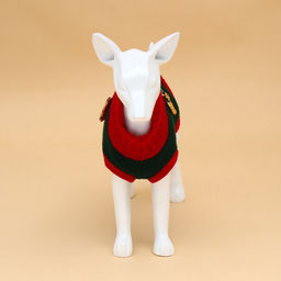 Свитер для животных Рога удачи, размер XL (ДС 40 см, ОШ 34, ОГ 32-51), зелёный - Пижон фото 6