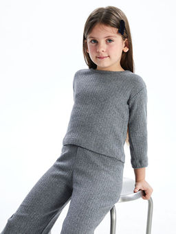 Bisiklet Yaka Basic K?z ?ocuk Ti??rt ve Pantolon 2li