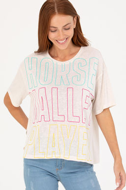 Женская кремовая футболка - U.s. polo assn фото 2