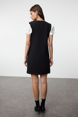 Siyah Gul Detayl? Mini Dokuma Elbise TWOSS24EL01094 - Trendyolmilla фото 7