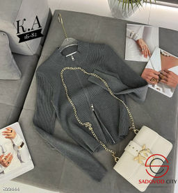 Кардиган на молнии из трикотажа