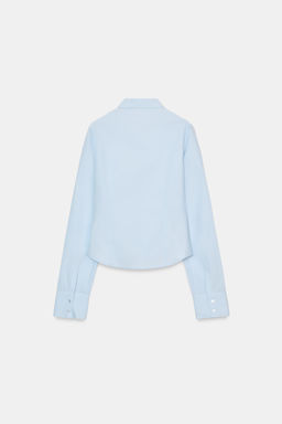 POPLIN SHIRT WITH ELASTIC GATHERING - Zara фото 21