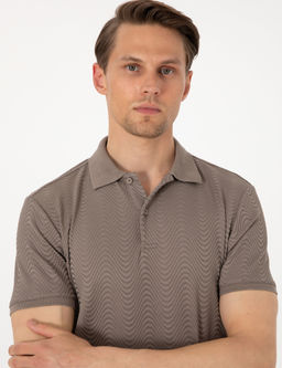 Koyu Vizon Slim Fit Polo Yaka Ti__rt