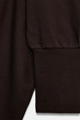 SUDADERA ASIM?TRICA ALGOD?N / Chocolate - Zara фото 9