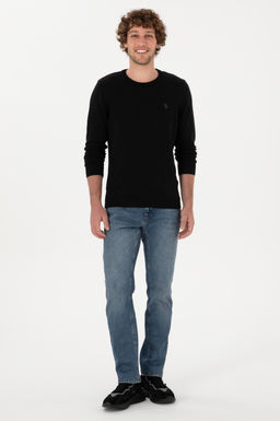 Erkek Slim Fit Bisiklet Yaka Siyah Basic Kazak - U.s. polo assn фото 4