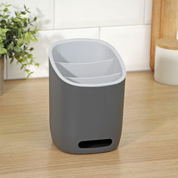 Подставка для столовых приборов IDEA «ИЗЛИ», 25×14.5×19 см, пластик, графитовая