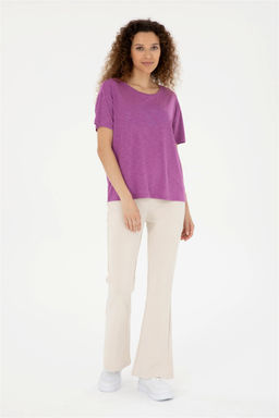 U. S. Polo Assn / Женская фиолетовая футболка с круглым вырезом - U.s. polo assn фото 4