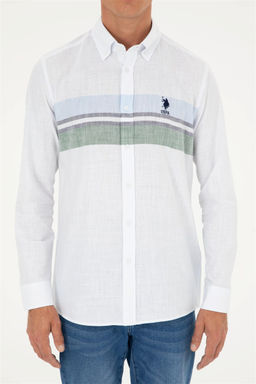U. S. Polo Assn / Мужская зеленая рубашка с длинным рукавом - U.s. polo assn фото 6