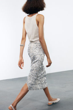 SEQUINNED MIDI SKIRT - Zara фото 5