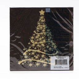 Цена за 3 шт. Салфетки новогодние бумажные Home Classic Волшебная ель на черном, 3 слоя, 33?33 см, 20 шт.