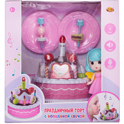Игровой набор ABtoys Помогаю Маме Торт с куколкой и игровыми предметами, свет, звук, функция записи речи  фото 7
