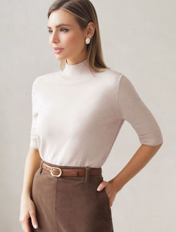 D34.201 Свитер женский бежевый меланж