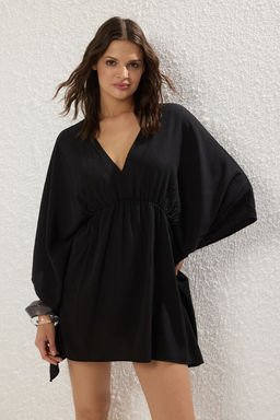 TRENDYOLMILLA Ekru Oversize Midi Dokuma 100% Pamuk Plaj Elbise TBESS25EL00127 фото 8