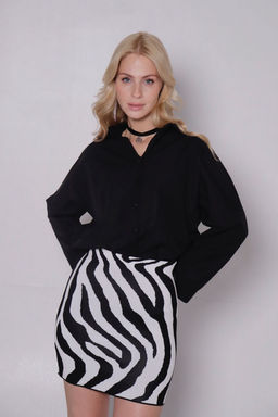 11417 Мини-юбка вязаная чёрно-белая - Martichelli фото 8