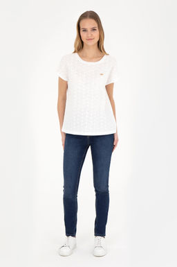 Женская футболка цвета экрю - U.s. polo assn фото 11