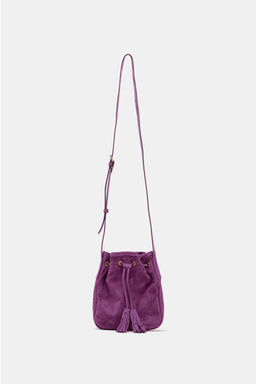 MINI BANDOLERA FRUNCIDA PIEL / Morado - Zara фото 3