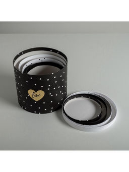 Набор коробок для цветов 4 в 1, упаковка подарочная, Чёрно-белый, 14?14?13 см - 20?20?17.5 см