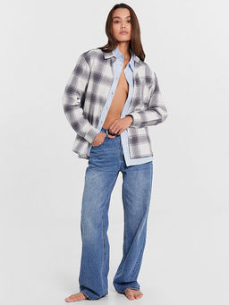 Брюки женские джинсовые wide leg fit в синем цвете синий 2024-2DTW101-2