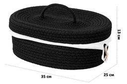 Хлебница плетеная с льняным мешком 35*25*13 см, черная - Elan gallery фото 2