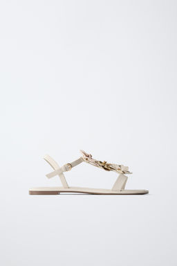 SANDALIA FLORES / Blanco