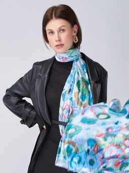 Большой, мягкий, тонкий и очень нежный двусторонний палантин с рисунком - Tantino фото 6