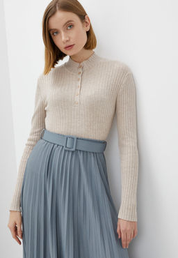 Бежевый трикотажный джемпер