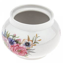 Сахарница фарфоровая "Розы 3D" 2 вариант 500мл, д12см, h9см, форма "Рубин" (Россия)