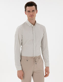 _a_la Slim Fit _izgili Uzun Kollu G_mlek