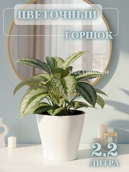 Цена за 2 шт. Горшок цв. "Лея" 2,2л двойной (белый) М7928