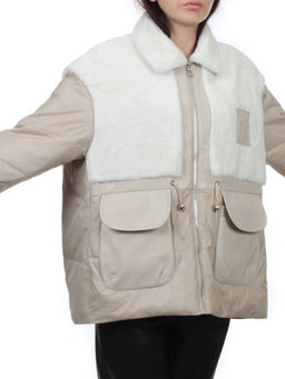 H24-223 BEIGE Куртка демисезонная женская (100 гр. холлофайбер) - Fashion фото 2