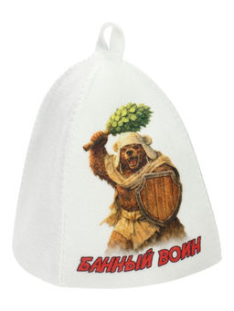 Шапка для бани с принтом "Банный воин"