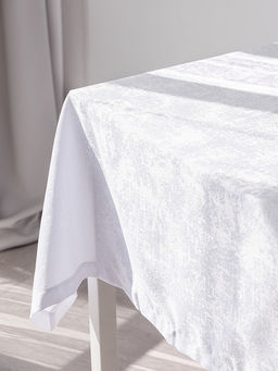 Скатерть жаккардовая 140x200 белый полиэстер