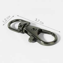 Цена за 2 шт. Карабин металлический, 37×12 мм / 9×1.7 мм, 10 шт., цвет чёрный никель