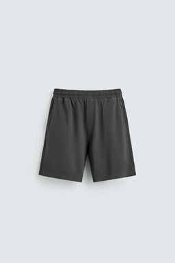 BERMUDA PIQU? REGULAR FIT LAVADO / Gris antracita