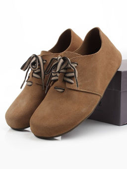 03-1-5A LT. BROWN (CAMEL) Полуботинки женские (натуральная замша)