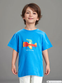 Bisiklet Yaka K?sa Kollu Bask?l? Erkek Bebek Ti??rt