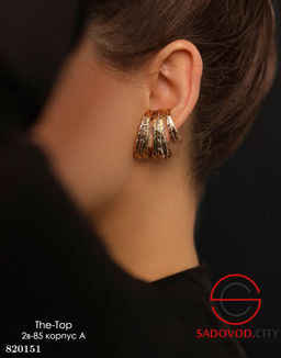 Тройные объемные серьги - Bruno фото 3