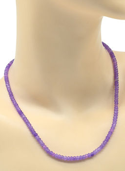 Бусы из камня кальцита рондель гр.4*3мм, цв.кунцит, 46см