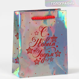 Пакет голографический Радужное настроение, 12 х 15 х 5.5 см