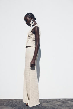 TEXTURED STRAIGHT-FIT TROUSERS - Zara фото 11