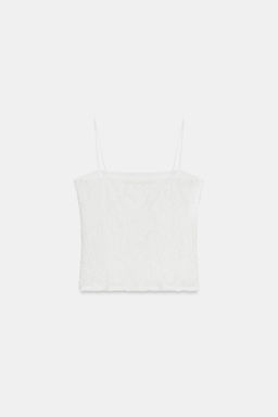 TOP BORDADO LENTEJUELAS / Blanco - Zara фото 6