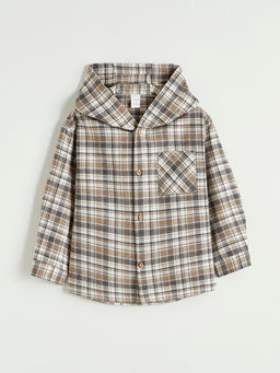 Ekose Desenli Kap??onlu Erkek ?ocuk G?mlek