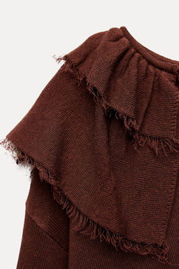 RUFFLED KNIT BLOUSE - Zara фото 8