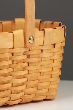 Корзина плетёная для хранения, 22×16×12 см, ручка h=15 см, ива, натуральный цвет, Greengo