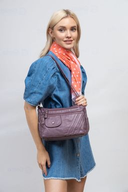 Женская сумка из искусственной кожи, цвет фиолетовый