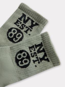 Цена за 5 пар! Носки детские зеленые с рисунком в виде надписи - Mark formelle фото 4